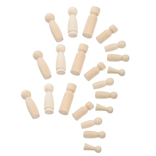 Lurrose 50 Stück Holzpuppe Selber Machen Diy Malpuppe Unvollendete Personenfiguren Minifiguren Unfertige Puppenkörper Unbemalte Peg-puppen Blanko-peg-puppen Diy-puppen Hölzern Brown von Lurrose