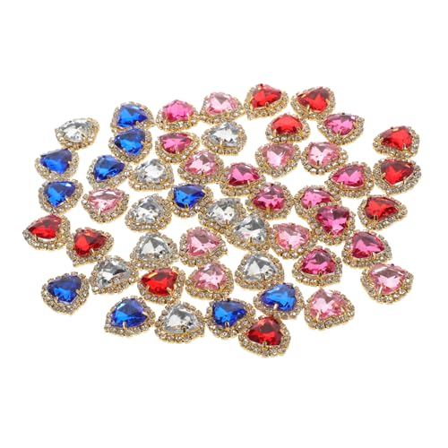 Lurrose 50 Stück Liebe Schmuck Schnalle Glänzend Handwerk Hotfix Strasssteine ​​Strass Aufkleber Bekleidung Strass Dekorationen Kleidungsstück DIY Materialien DIY Kleid Dekore DIY Tasche von Lurrose