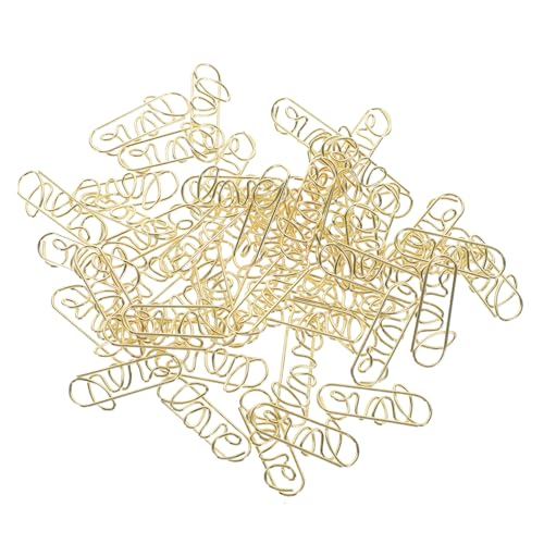 Lurrose 50 Stück Lovepaperclip Papierverschlüsse Goldener Büroklammerblock Jumbo Papierklammern Glatte Büroklammern Große Büroklammern Pastellfarbene Binderclips von Lurrose