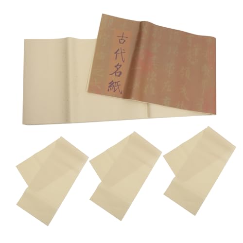 Lurrose 50 Stück Reis Papier Briefpapier Reispapier Für Decoupage Chinesisches Kalligraphiepapier Großes Papier Reispapier Papier Schreiben Von Xuan-papier Malpapier Light Brown von Lurrose