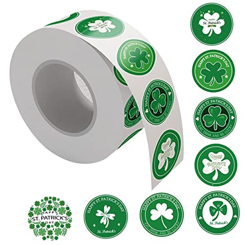 Lurrose 500 Stück Aufkleber Punkt Verpackung Patricks weiße Klebeetiketten scrapbooking sticker scrapbook stickers car stickers st. Patrick' Day Fensterfolie Kleeblatt Wandtattoo Green von Lurrose