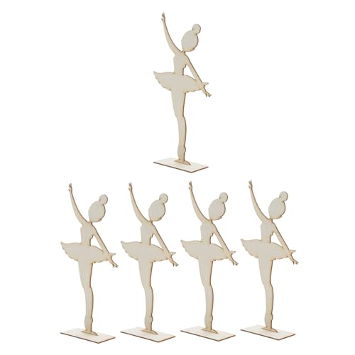 Lurrose 5Pcs Clay BUble Dice Girl Paper Cutting Girl Dekoration Ballett Tänzer Statue Ballettliebhaber Dekoration Unvollendete Ballettausschnitte Basteln Verzierungen Holz von Lurrose