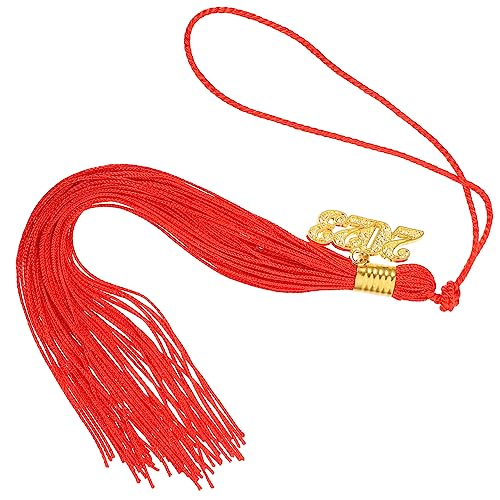 Lurrose 5St Abschluss Quaste Abschlusshut-Zubehör Arzt Bachelor Hut Quaste Hutquasten für Abschlussstudenten abschlussfeier graduation cap Abschlussquasten 2023 Hut-Anhänger Polyester rot von Lurrose