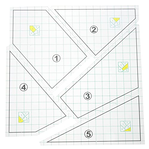 Lurrose 5St Patchwork-Lineal sewing pattern sewing ruler Schneiderwerkzeuge nähwerkzeug Quiltlineale und Schablonen Stoffmarker Bindewerkzeug zum Quilten Bindewerkzeuge zum Quilten Plastik von Lurrose