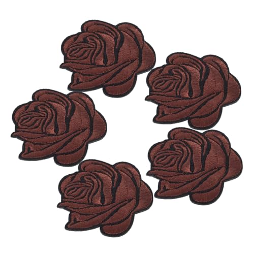 Lurrose 5St Rosenbeet bügel patches Aufnäher zum Aufbügeln für Hosen Patches für Kleidung zum Aufbügeln USA-Patch Stich-Patch Kleidungsflicken Mini-Flicken zum Aufbügeln Baumwolle Brown von Lurrose