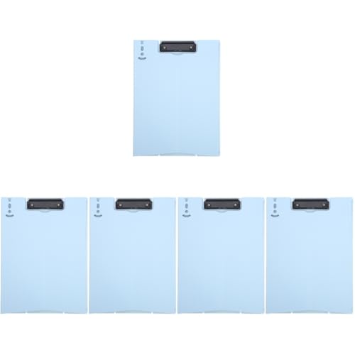 Lurrose 5St Schreibtafelblock Klemmbretter Planke Briefbrett Papier Schreibbrett mit Klemme Büro Schreibbrett Binder Zwischenablage Klemmbretthalter für das Klassenzimmer Metall Sky-blue von Lurrose