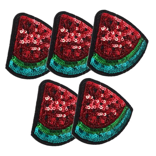 Lurrose 5St Stickaufkleber süßes Applikationsabzeichen DIY Kragen-Kleid-Patch Hosenapplikation nähen zubehör sticker für kleidung Rucksäcke Bügelflicken Hut-Appliance-Patch Twill-Stoff rot von Lurrose