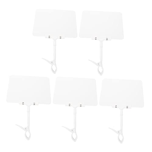 Lurrose 5St Zeigen Sie die karte preisschild Aufsteckhalterung Ständer Preistafel beschriften schwenkbare Clips Fan-Shop Preistafel für Obstläden praktische Preistafel PVC Weiß von Lurrose