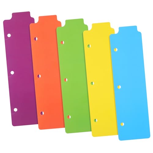 Lurrose 5st Bindelaschen Index-tab-teiler Mini-binderklammern Notiz Registerkarte Seitenteiler Trennwände Farbige Etiketten Bunte Klebelasche Farbige Heftklammern 5 Tab-teiler Abs Colorful von Lurrose