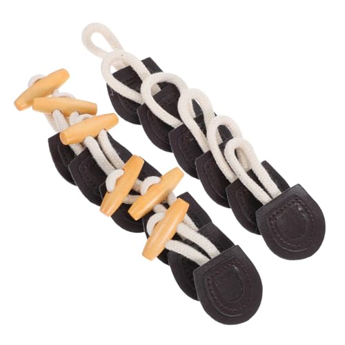 Lurrose 6 Paare knebelknopf mantelknöpfe bastelzubehör Knopfverzierung Stoffknöpfe Gürtel Hund Retro-Cardigan-Kragenclips Aufhänger praktische Knebelschnallen Duffle-Verschlussknöpfe Holz von Lurrose