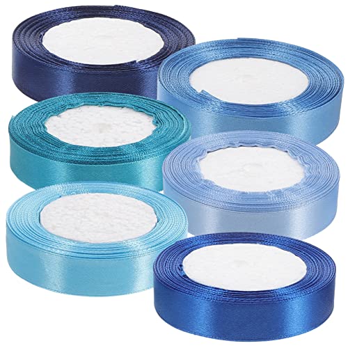 Lurrose 6 Rollen 25cm Band handwerkliche Seile DIY liefert Bastelband für den täglichen Gebrauch Festivalband seidenband ribbon gestaltetes Paketband Festival-Handwerksband Polyester Blue von Lurrose