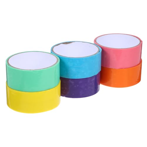 Lurrose 6 Rollen Makronenband Spielzeug Lustiges Band Farbiges Klebeband Farbiges Malerband Markierungsband Buntes Kugelband Buntes Lehrband Bastelband Abdeckband Abs von Lurrose