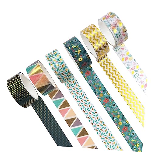 Lurrose 6 Rollen Taschenband scrapbooking zubehör the washi tape Handwerksmaterialien Handbuch Klebeband Sammelalbum transparente Aufkleber dekoration Papier Klebeband dekorative Bänder von Lurrose