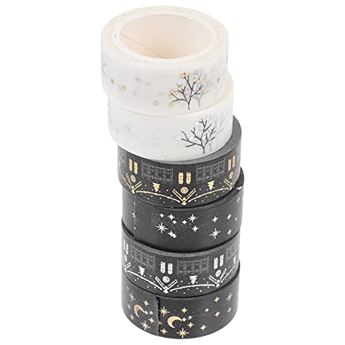 Lurrose 6 Rollen Washi-Tape washi tape breit the washi tape hochzeitsdeko Klebeband nachfüllt Klebeband nachfüllen Gold aufkleber bronzieren selbstklebende Abziehbilder Japanisches Papier von Lurrose