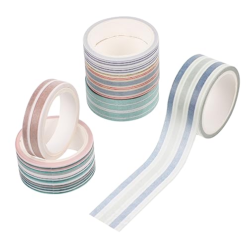 Lurrose 6 Rollen Washi-tape-set Klebeband Nachfüllt Streifenband Dekoratives Klebeband Farbige Aufkleber Pastell Vatertagsband Wickelband Diy Klebeband Nachfüllung Verpackung Papier von Lurrose