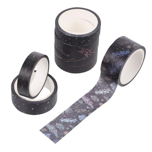 Lurrose 6 Rollen Washi Tape Set Selbstklebendes Entfernbares Stern-/mond-klebeband Zum Basteln Scrapbook-verpackungen Dekoratives Papierband von Lurrose