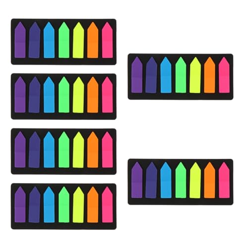 Lurrose 6 Sätze -Aufkleber bookmarks lesezeichen sticky notes book beschrifter label sticker etikett Indexaufkleber Büro-Notizblock Haftnotizen zerreißbare Notizblöcke PVC Colorful von Lurrose