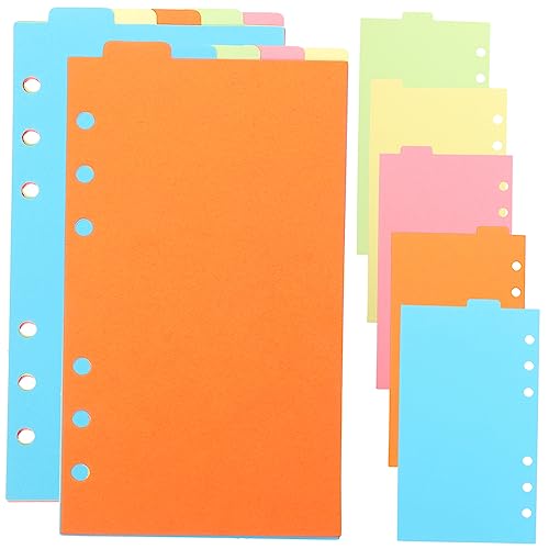 Lurrose 6 Sätze Index-Trennseite Loseblatt-Papierteiler buntes Nachfüllpapier 6 Teiler trennstreifen für ordner Farbige Karteikarten langlebige Karteikarten Aktennachfüllpapier Colorful von Lurrose