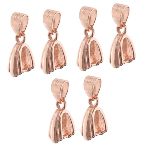 Lurrose 6 Stk Anhängerclip Klemmschlaufen Für Anhänger Hängender Aufhänger Große Klemmbügel Steine ​​für Die Schmuckherstellung Anhänger Aus Sterlingsilber Silberkette Rose Gold 925 Silber von Lurrose