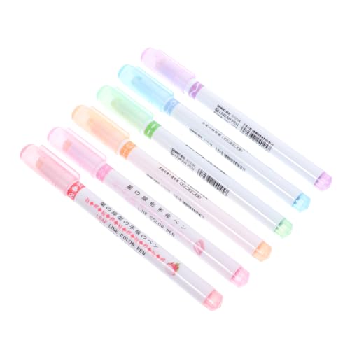 Lurrose 6 Teiliges Set Roller Textmarker Flair Stifte Ästhetische Textmarker Farbmarker Lackmarker Metallic Marker Textmarker Klare Sicht Textmarker Gel Kunststoff von Lurrose