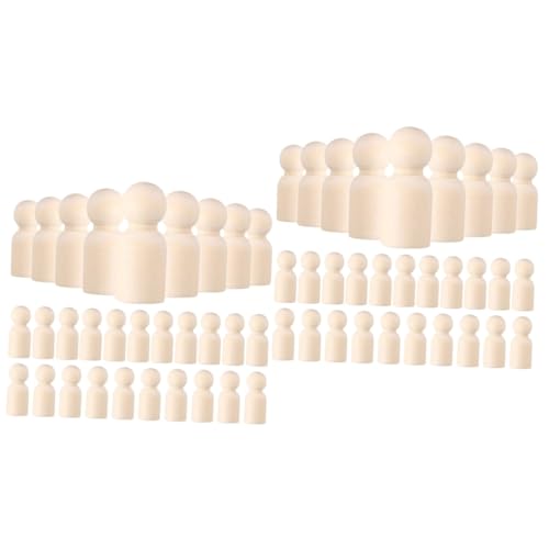 Lurrose 60 Stk kleiner Holzmann Menschen Figur Form Puppe Peg-Puppenkörper Dekor kinder DIY zubehör Mini kinder bastelset basteln für kinder DIY unfertige Puppen aus Holz leere Stiftpuppe von Lurrose