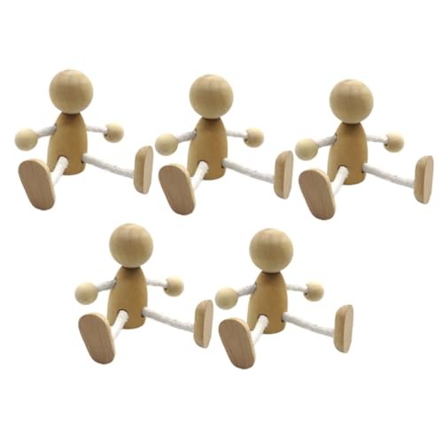 Lurrose 6St Holzfiguren ausmalen DIY-Graffiti-Puppen dekoratives Puppenspielzeug Bastelpuppe aus Holz Minifiguren kinder holzspielzeug holzfiguren menschen Peg-Puppe Holzpuppen hölzern von Lurrose