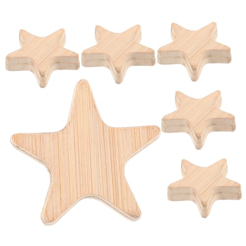 Lurrose 6St Holzspäne DIY Handwerk hängende Dekore leerer Sternausschnitt kinder bastelset basteln für kinder Decoupage-Papier Rohlinge für Partyausschnitte praktische Holzausschnitte von Lurrose