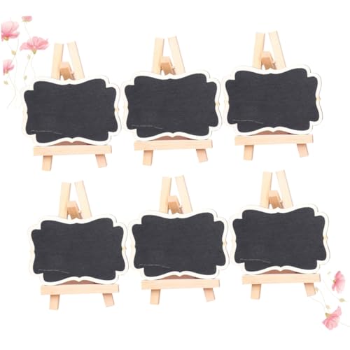 Lurrose 6St Mini-Tafel bastelmaterial für kinder write board holzbrett Schreibtafel office decoration tavlit Mini-Display-Tafeln Staffelei Tafel Mini-Dekor Tafeldekoration Holztafeln Black von Lurrose