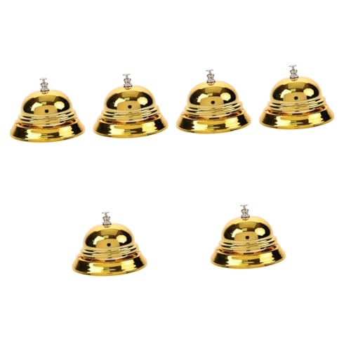 Lurrose 6St Mode-Rufglocke glöckchen gold golduhr Call bell Service bell Metallglocke Hilfsklingel Fahrradklingel Tempelglocke laute Rufglocke Ring Kundendienstglocke Empfangsglocke Golden von Lurrose