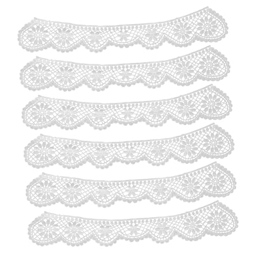 Lurrose 6St Nähzubehör für Kleider Kleidung Stoffdekoration Strickwaren Dekorative Spitze Patchworkband dekorativer Bandbesatz gefertigtes Zierband dekoratives Zierband Milchseide Weiß von Lurrose