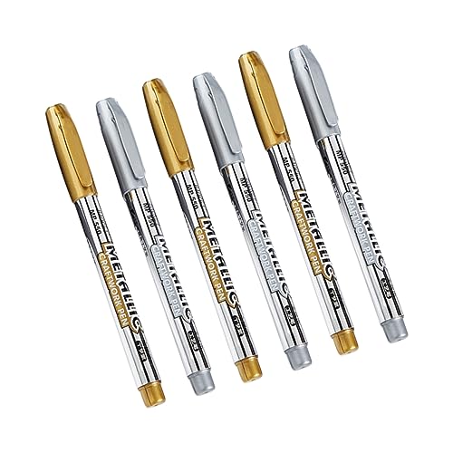 Lurrose 6St Signatur marker schreibkladde platube stift goldstifte waterproof gold pen Farbmarker auf Wasserbasis Kreidemarker Markierungsstift selber machen farbige Markierungen Plastik von Lurrose