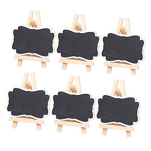 Lurrose 6St Tafeln zeigen Mini-Tafeln Tafeldekoration Mini-Display-Tafeln Miniatur-Trophäe Staffelei Tafel bastelmaterial für kinder write board Message-Board-Ornament Holztafeln Black von Lurrose