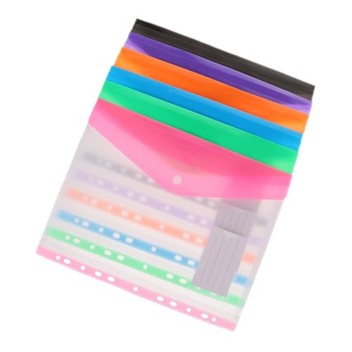 Lurrose 6St Transparente Ordnertasche Büromappen Aufbewahrungstaschen mit Druckknopf büromaterial office supplies cartape Taschen mit Druckknöpfen Tragbare Ordner mit Druckknopfverschluss von Lurrose