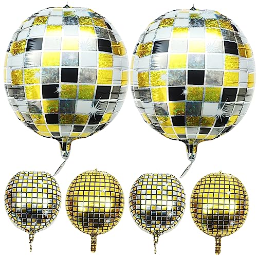 Lurrose 6st Disco-kugel-ballon Ballonbogen-kit Ballonpumpe Heliumtanks Für Ballons Gänseblümchen Ballons Hellblaue Luftballons Schwimmbad Geburtstagsdekoration Für Mädchen Aluminiumfolie von Lurrose