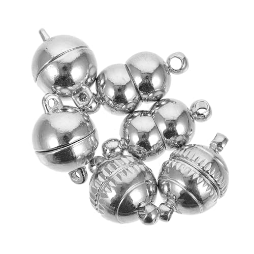 Lurrose 6st Schmuckgliederschnalle Halskettenverschlüsse Schmuck Selber Machen Stecker Handgefertigte Halsketten Schmuck Draht Magnetischer Schmuck Versilberte Kette Eisen Silver von Lurrose