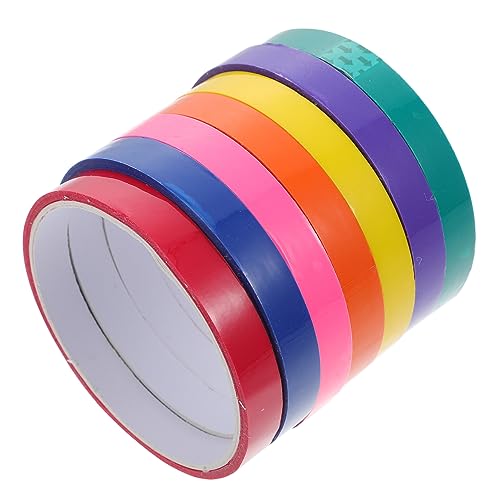 Lurrose 7 Rollen Farbklebeband Für Kugeln Farbband Massenaufkleber Pickleball-band Für Paddel Packband Klar Papier Klebeband Trocken Abwischbares Klebeband Plastik Colorful von Lurrose