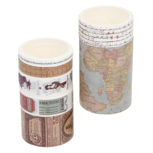 Lurrose 7 Rollen Washi-Tape thematisiert Etikett Journaling Briefmarken Sammelalbum buch dekoration room decoration DIY Klebeband Schreibwarenaufkleber für Japanisches Papier von Lurrose