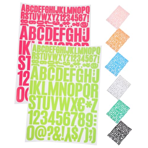 Lurrose 8 Blätter Selbstklebende Aufkleber Zahlenaufkleber Alphabet Buchstabenaufkleber Benutzerdefinierte Aufkleber Vinyl-aufkleber Etikett Goldene Nagelsticker Vinyl Vinyl Selbst Kleber von Lurrose