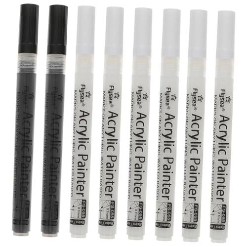 Lurrose 8 Stück Acryl Marker Filzstifte Weißer Lackmarker Weißer Marker Feinspitzstift Expo Marker Trocken Abwischbare Expo Trockenlöschmarker UV Stift Dicke Marker Farbmarker von Lurrose