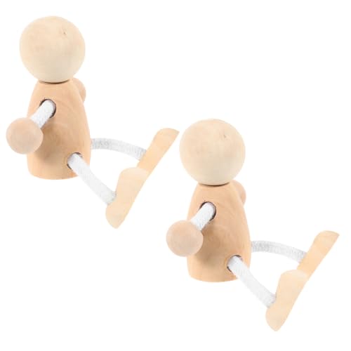 Lurrose 8 Stück Holzmann Holziges Dekor Dekorative Puppenkörper Gehirnspielzeug Miniaturdekoration Mini Dekor Mini Peg Puppenfiguren Tischspielzeug Kinder Lernspielzeug Kokeshi von Lurrose