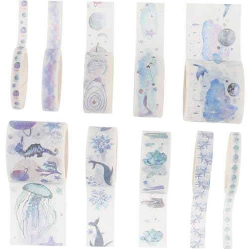 Lurrose 8-Teiliges Set DIY Washi Tape dekoratives beschreibbares Bastelband Bausatz Tagebuch-Klebeband Pastell himmlische Aufkleber Buch Dekoration washi-Tape washi+-+Tape Washi-Klebeband von Lurrose