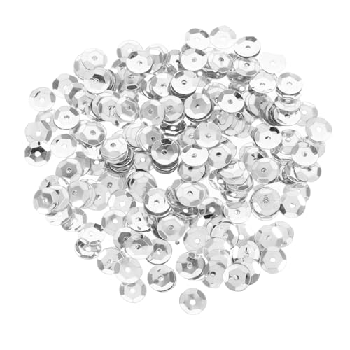 Lurrose 800 Stück DIY Basteln Zubehör Schreibwaren verzieren DIY Schmuckzubehör Runde Glitzerpailletten Basteln mit Pailletten schillernde Perlen Glitzer Pailletten PVC Silver von Lurrose