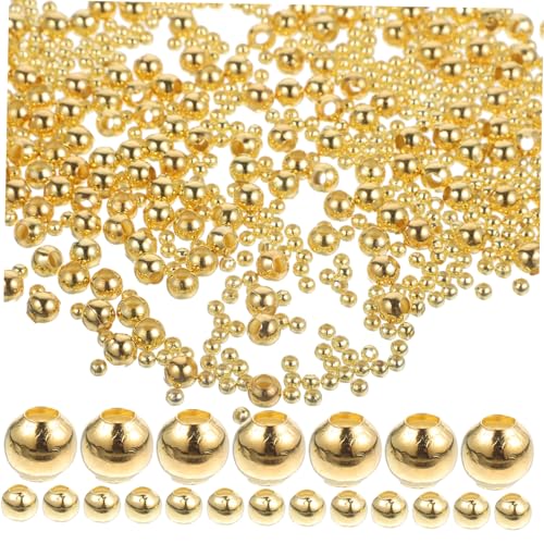 Lurrose 800 Stück Perlen Röhren Girlande Rocailles Schmuckverschlüsse Bausätze beads for bracelets schmuckherstellung schmuckwerkzeuge schmuck machen armband DIY charms Eisen Golden von Lurrose