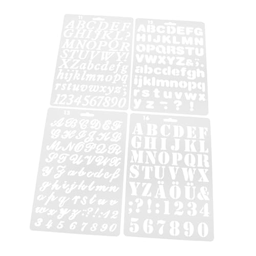 Lurrose 8St Malvorlage Schablone Aufkleber nach Nummer Kreide Zeitschriftenstempel Zahlenaufkleber acrylharz stencil bewerbung usa fahne Alphabet stirbt Alphabettafel das Haustier Weiß von Lurrose