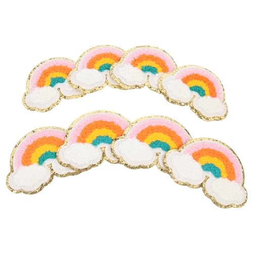 Lurrose 8St Regenbogenfleck Kreuzstichständer nähen Jeansflicken für zerrissene Jeans Zubehör Stickpapier Stoff süße sticker handmade aufnäher dekorativer Aufnäher Kleiderflicken Chenille von Lurrose