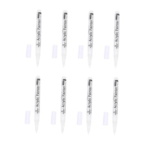 Lurrose 8st Acrylmarker Textmarker Planke Kreidestifte Markierungen Tafelstift Farbstifte Whiteboard-marker Filzstifte Schreibwaren Studenten Stationär Künstlerbedarf Kindermarker Weiß von Lurrose