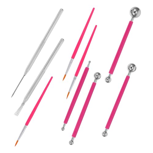 Lurrose 9 Teiliges Set Töpferwerkzeuge DIY Tonwerkzeuge Modellierung Punktierwerkzeug Kugelform Modellierwerkzeug Abdichten Finishing Werkzeug Ton Modellierwerkzeuge Polymer Ton von Lurrose