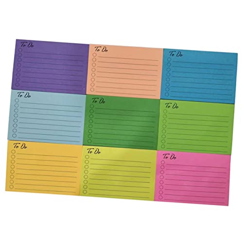 Lurrose 9 farbige Haftnotizen Selbstklebende Notizen lustiger Bürobedarf Liste color note Memo-Sticker für schnelle Notizen Notizblock Wohnaccessoires zerreißbare Notizblöcke aus Papier von Lurrose