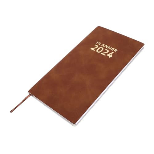 Lurrose Agendabuch 2024 write board schreibhefte planzenklemme organizers notizhefte stündlich Notizbuch Whiteboard-Wochenplaner Budget Liste Zeitplaner Notizbücher Notizblock Papier Brown von Lurrose