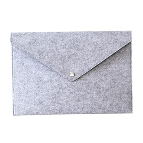 Lurrose Aktenordner aus Filz felt file folders Filzmappe für Schule Quittungsorganisator Mailer Polybeutel Federmäppchen Aktentasche im Letter-Format Dokumenten-Tragetasche Light Grey von Lurrose